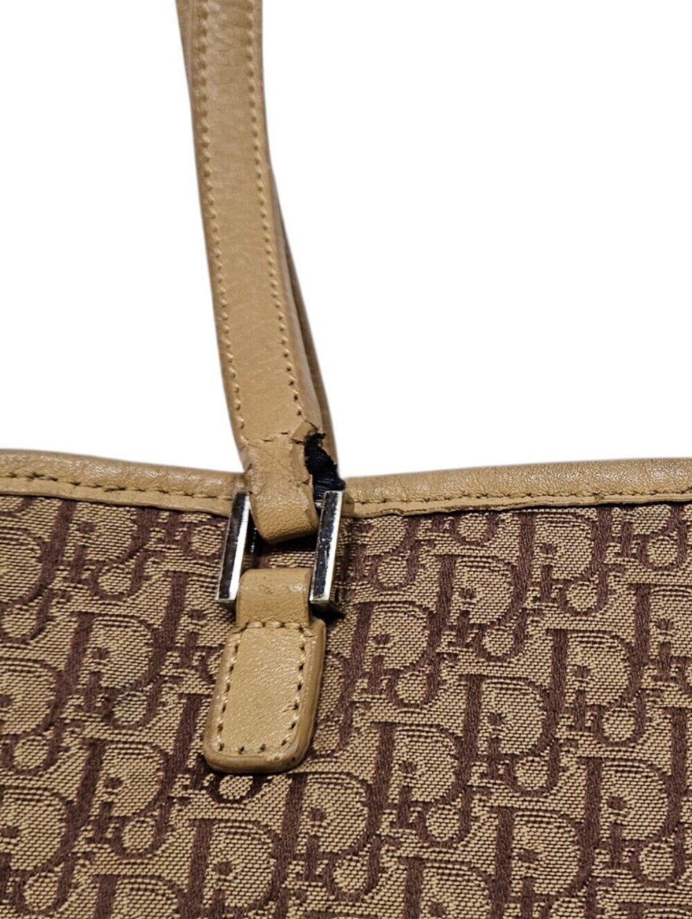 Dior Trotter Diorissimo Monogram Canvas And Leather Tote Bag In Brown And Tan - Picture 11 of 16